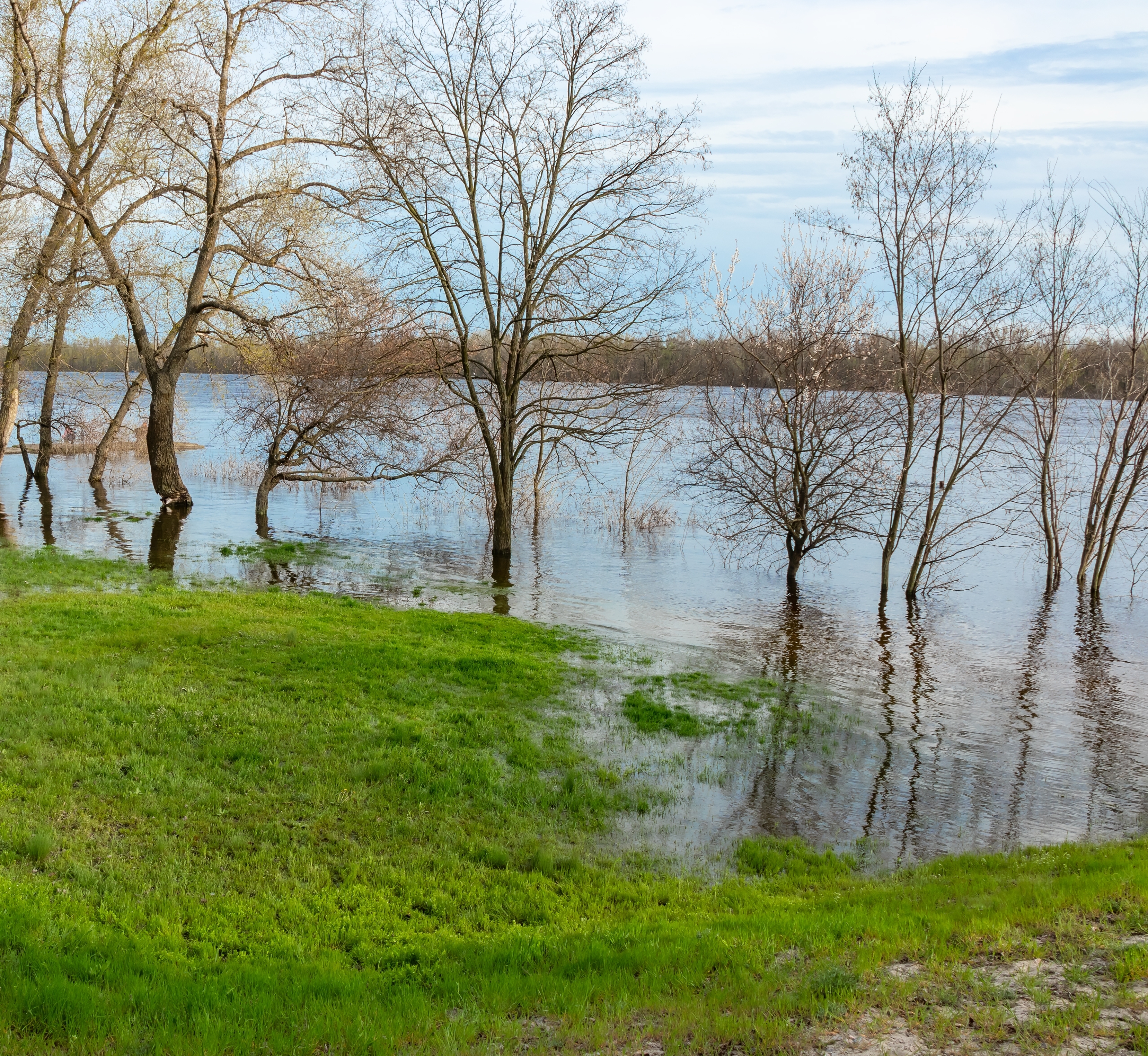 Überschwemmungsgebiet bei Hochwasser 